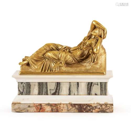 Gilded bronze and marble sculpture
