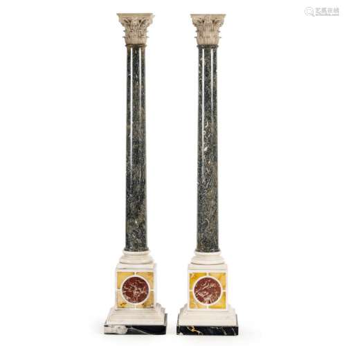 Pair of plinth columns