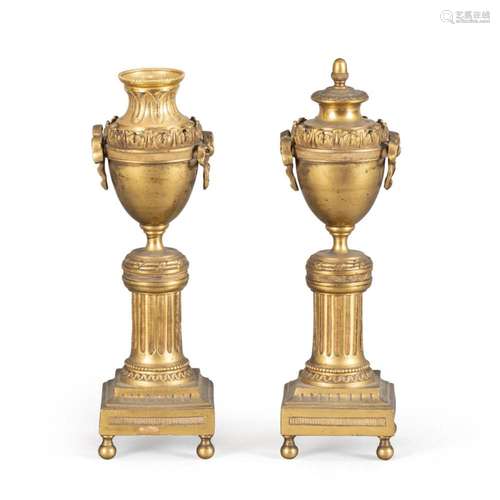 Pair of gilded bronze cassolettes