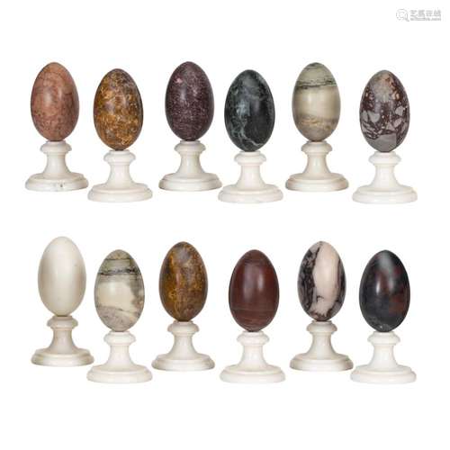 Collection of polychrome marble eggs (12)