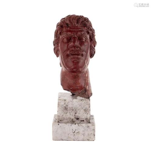 Antique red marble head