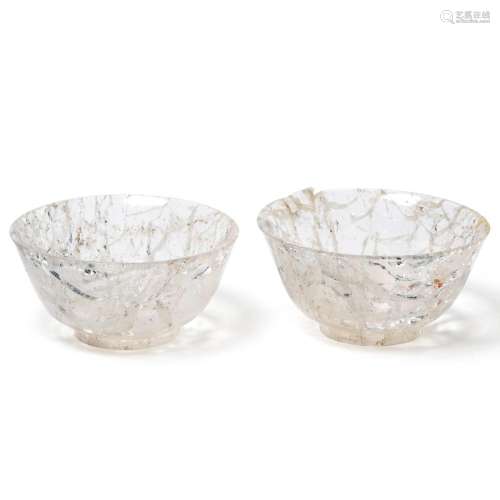 Pair of rock crystal bowls