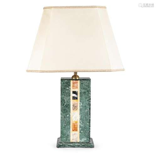Polychrome marble table lamp