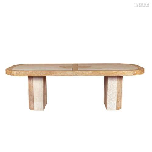 Large travertine table