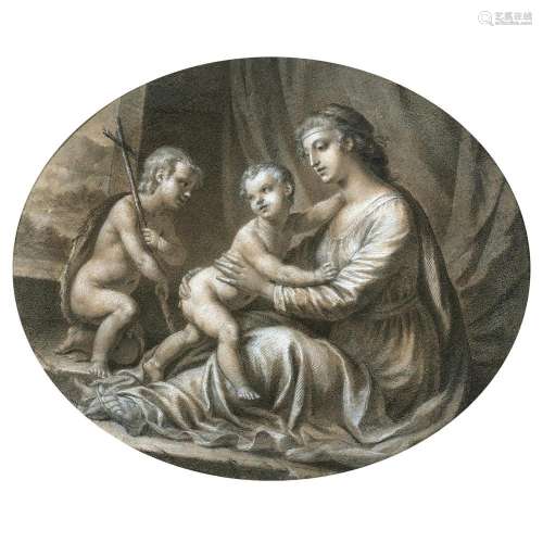ATTRIBUE A CONSTANCE MAYER (1775-1821) La Sainte famille ave...