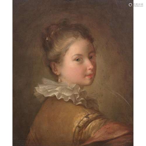 ATTRIBUE A ALEXIS GRIMOU (1678-1733) Jeune fille de trois-qu...