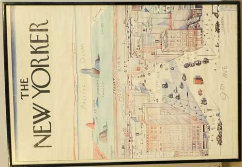 "The New Yorker".Imp. 1976.Affiche en couleurs - T...