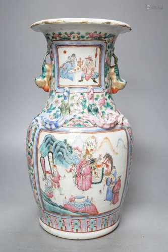 A 19th century Chinese famille rose vase 36cm