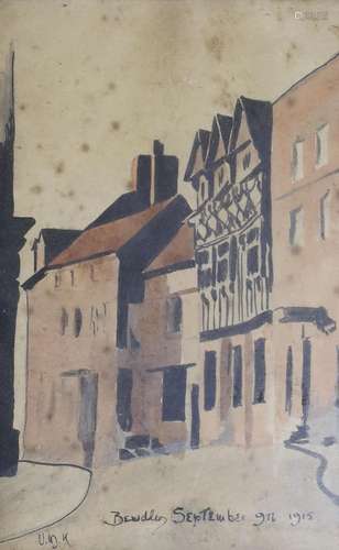 Modern British, ink and watercolour, Bewdley, September 9th ...