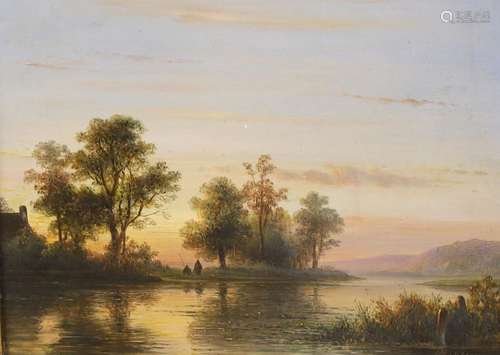 Lodewijk Johannes Kleijn (1817-1897), oil on panel, River la...