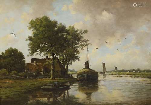 Adriaan Marinus Geijp (1855-1926), oil on canvas, Dutch rive...