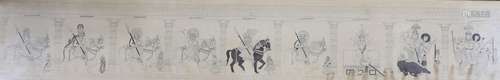 J & H Storer, engraving, Indian frieze titled Pabooji, o...