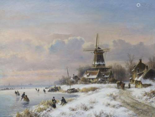 Lodewijk Johannes Kleijn (1817-1897), oil on canvas, Winter ...