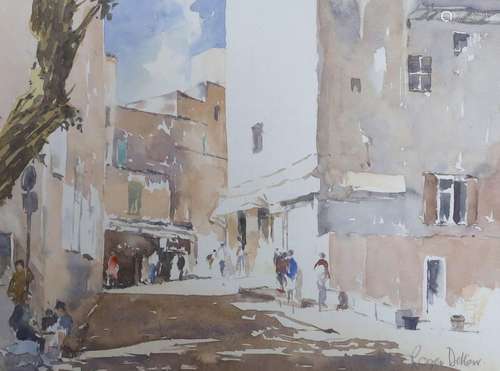 Roger Dellar, watercolour, Spanish street scene, signed, 20 ...