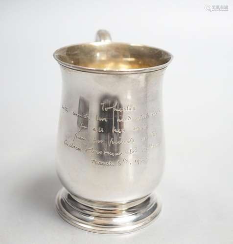 A Victorian silver christening mug, London, 1936, with engra...