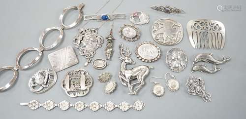 A small collection of mainly 925 and white metal jewellery, ...