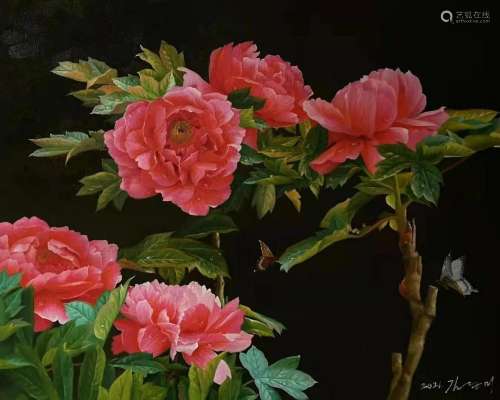 Jin Jingmei, Butterfly and Flower Painting