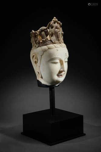 Carved Stone Buddha Head