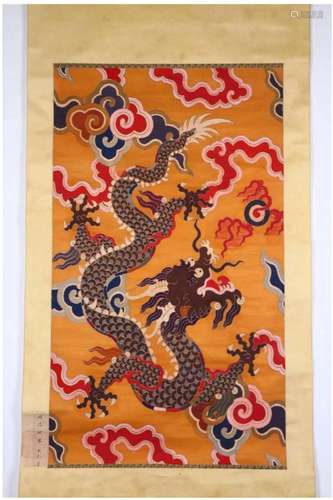 Embroidered Dragon Hanging Panel