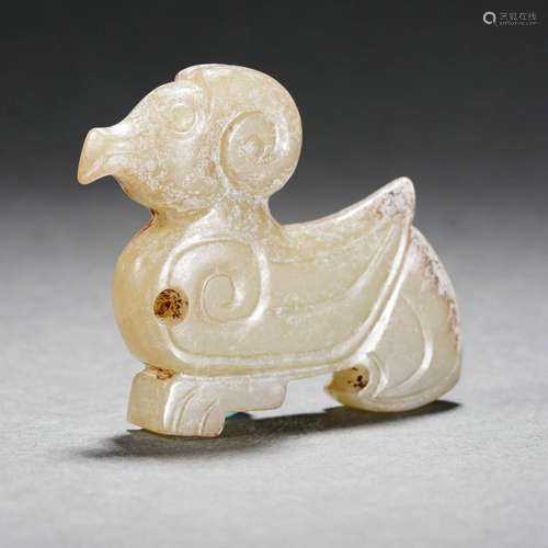 Carved White Jade Bird