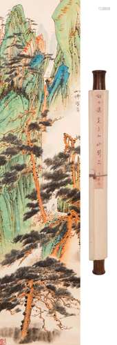 Hu Yefo, Chinese Landscape Painting Scroll