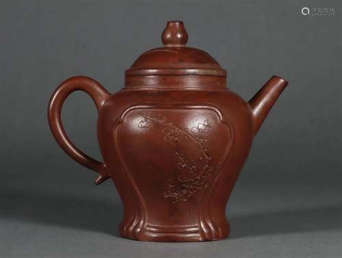 Zisha Tea Pot with Plum Blossom