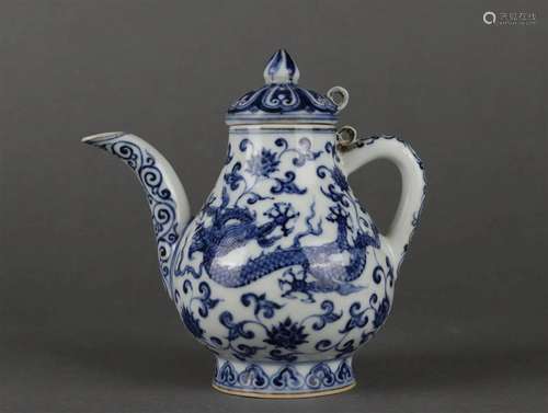 Blue and White Dragon Ewer