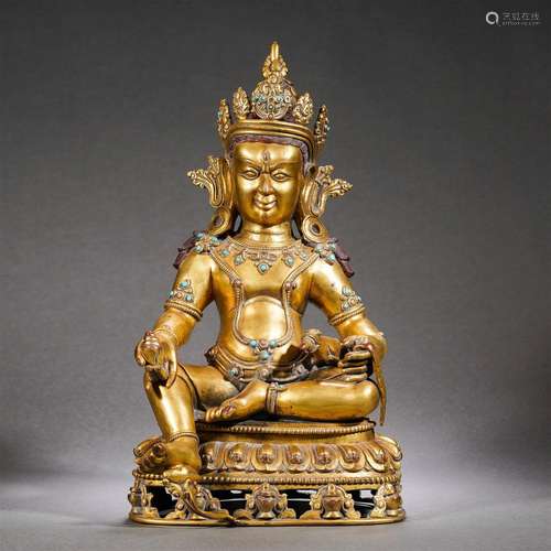 Gilt Bronze Figure of Yellow Jambhala