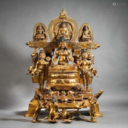 Gilt Bronze Figure of Green Tara