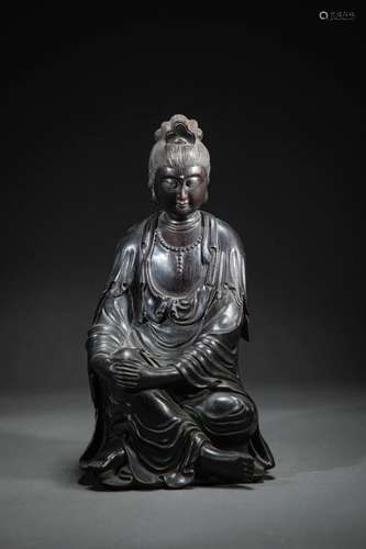 Carved Wood Figure of Guanyin