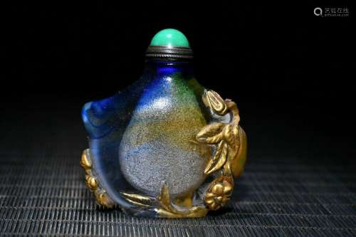Chinese Old Beijing Glass Handmade Exquisite Snuff Bottle 47...