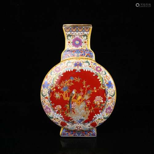 Chinese Enamel Porcelain Handmade Exquisite Vase 21165