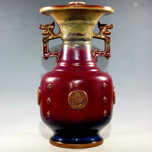 Chinese Kiln change Porcelain Handmade Exquisite Vase  30458