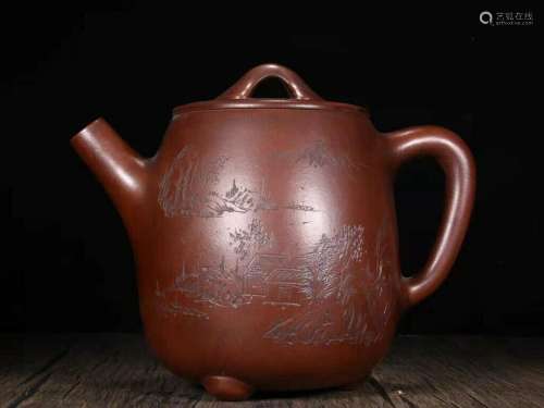 Chinese Yixing Zisha Clay Handmade Exquisite Teapot 25611
