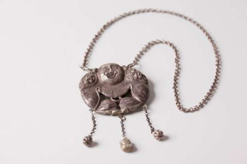 Old Antique Chinese Jewelry Handmade Buddha Pendant Necklace...