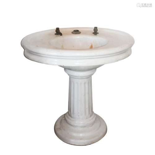 Reclaimed Antique Porcelain Pedestal Sink, Early 1900s