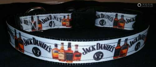 Handmade Jack Daniels inspired dog collar  adjustable nylon