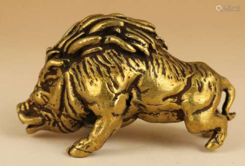 Rare Fierce Old Bronze Hand Carved Wild Boar Sus Scrofa Pig ...