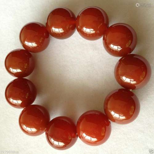 100% pure natural red jade jade bead bracelet 20mm