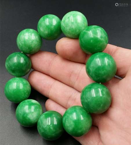 Natural jade beads bracelet hand  Elastic Bracelet  A031