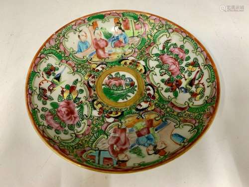 Antique Famille Rose Oriental Porcelain Saucer circa 1810