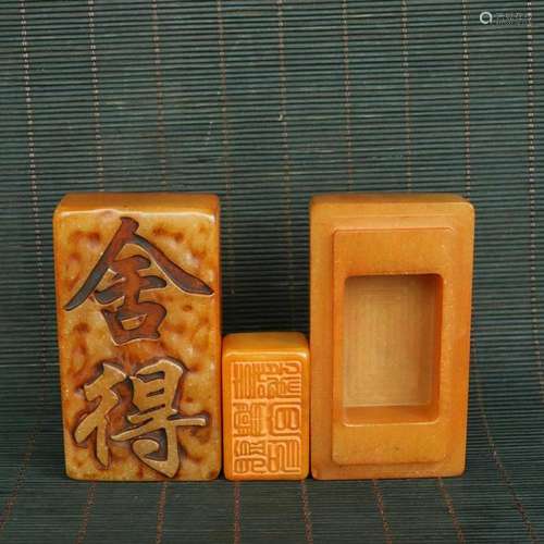 Chinese Natural Shoushan stone Hand-carved Exquisite Seal 63...