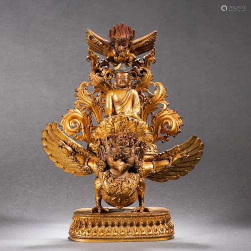 A Bronze-gilt Seated Shakyamuni