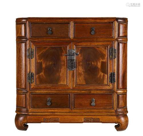A Chinese Hardwood Treasure Cabinet