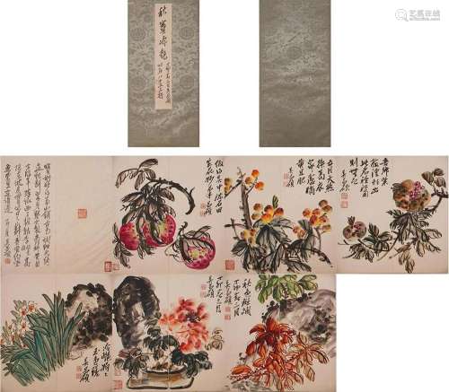 A Chinese Painting Album Signed Wu Changshuo