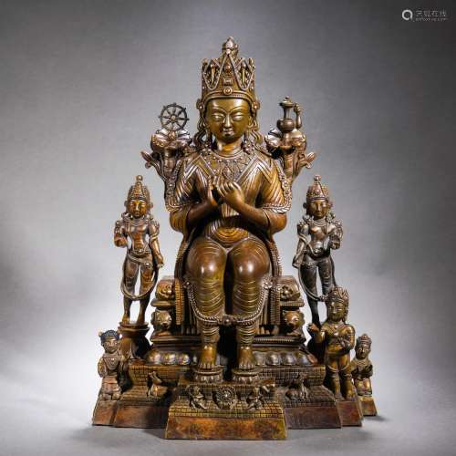 A Bronze-gilt Seated Maitreya