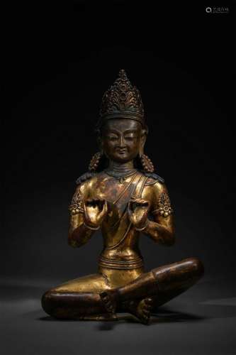 A Bronze-gilt Seated Avalokitesvara