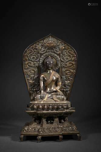 A Silver Seated Shakyamuni