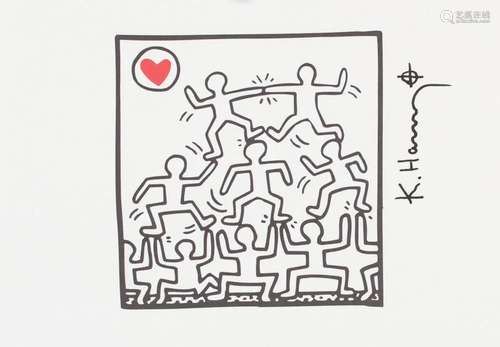 American Lithograph on Paper Signed K. Haring