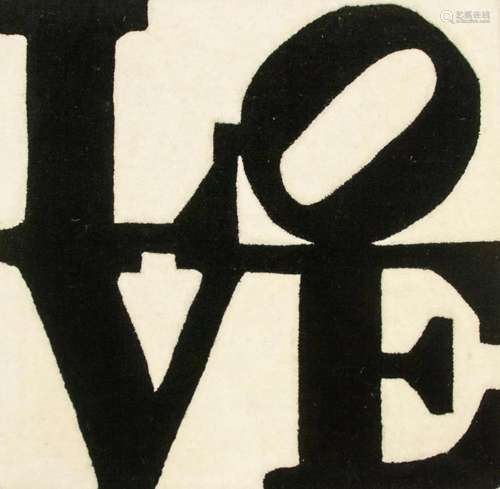 Robert Indiana LOVE Rug Black & White COA